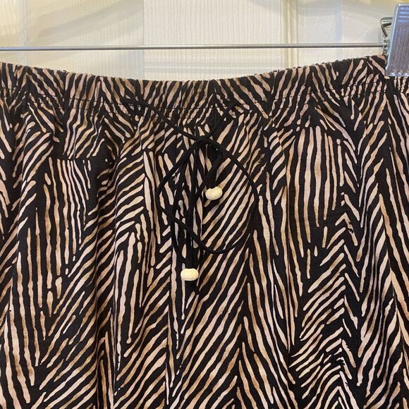 Outfit 220 Hickory Pull On Casual Lounge Wide Leg Pant Knit Top Black/Creme L/XL - Picture 5 of 10